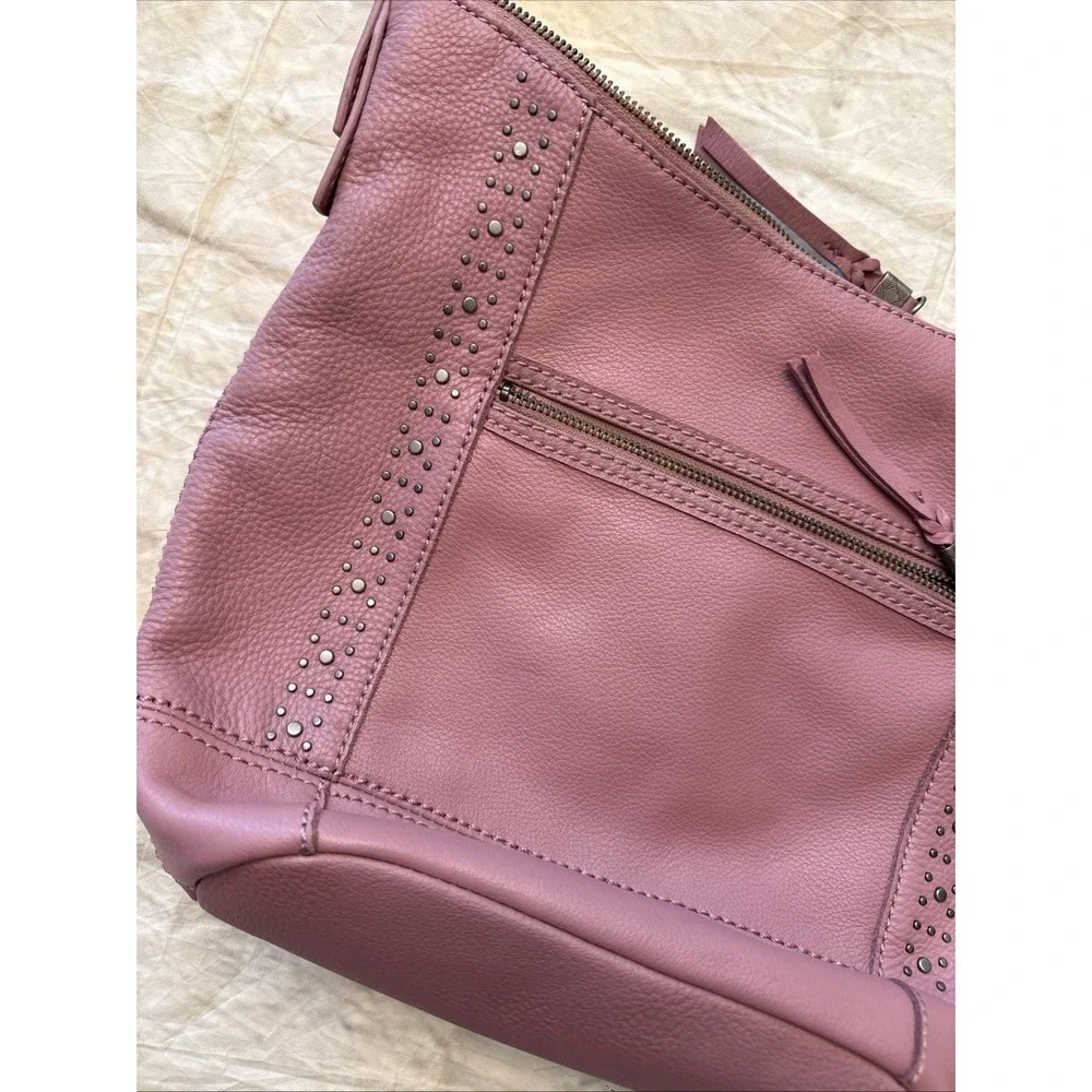 The Sak Women's Sequoia Hobo Leather Bag Studded Pink‎ Mauve Design NEW